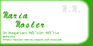 maria mosler business card